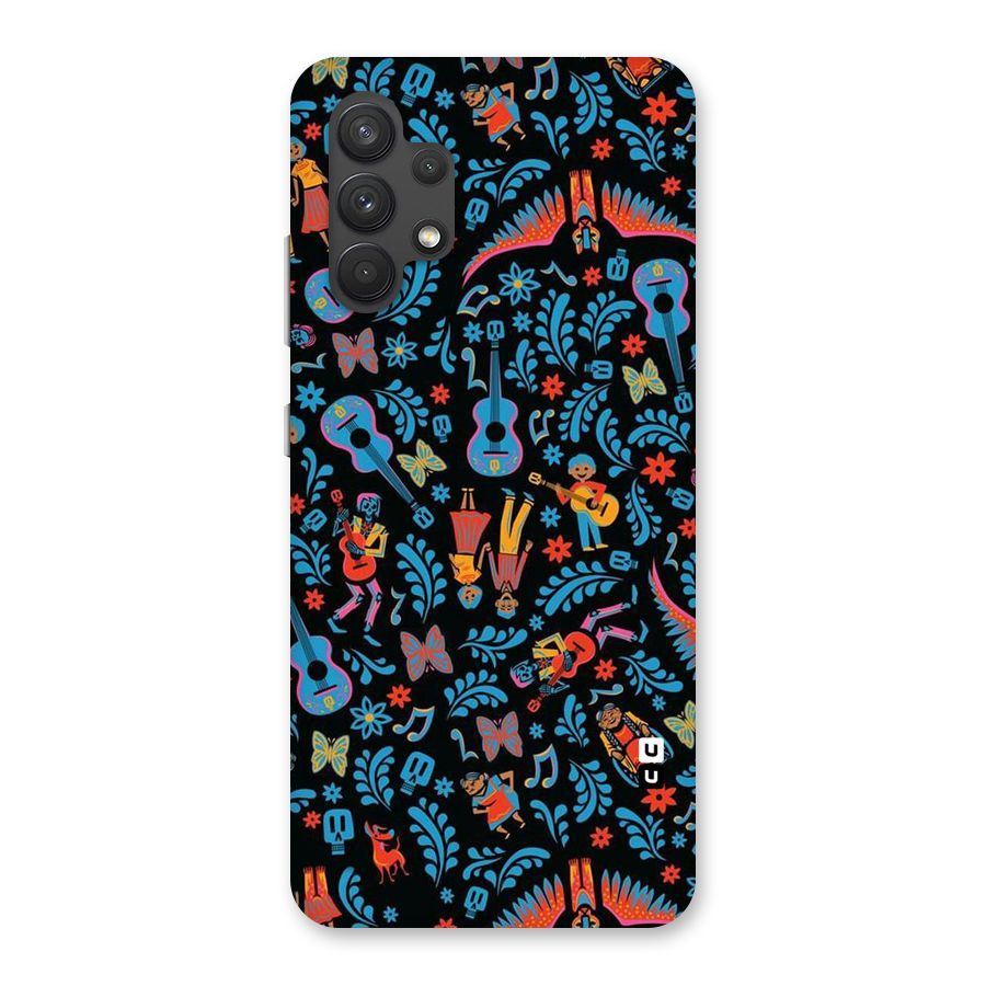 Blue Guitar Pattern Back Case for Galaxy A32