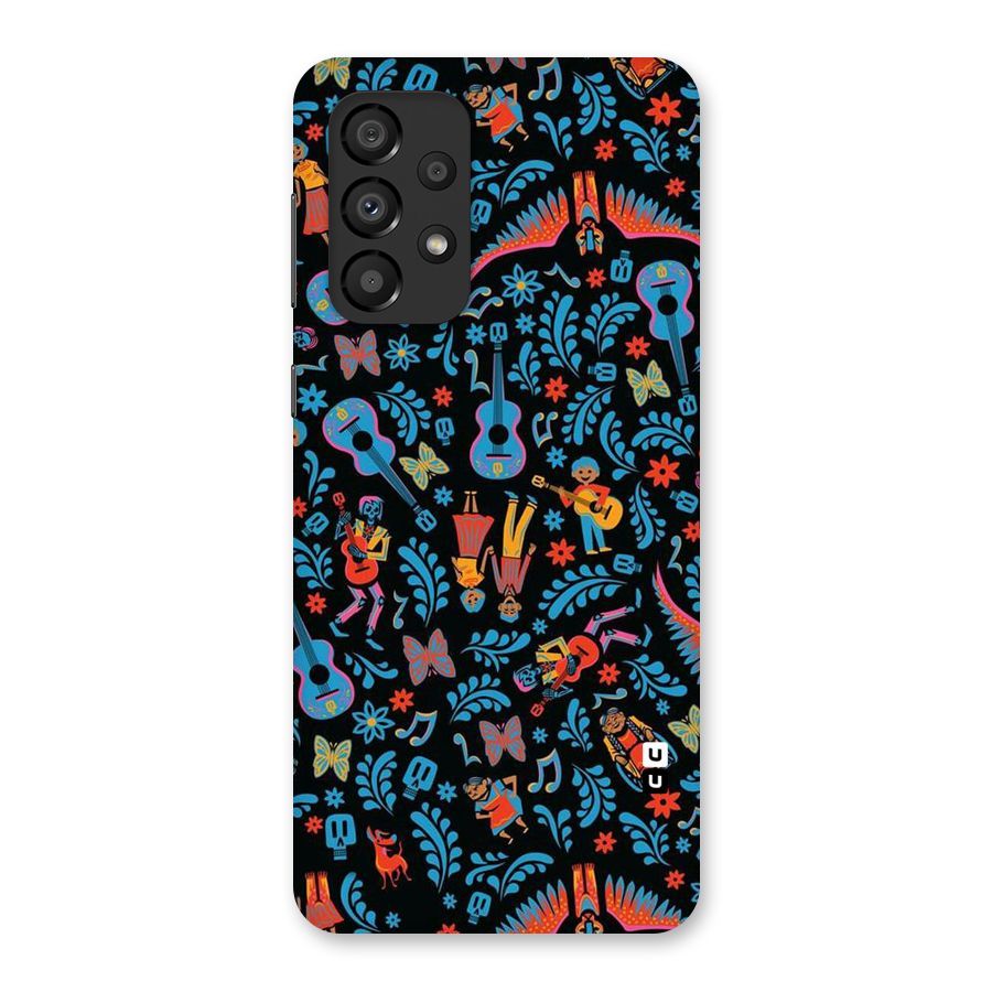 Blue Guitar Pattern Back Case for Galaxy A33 5G