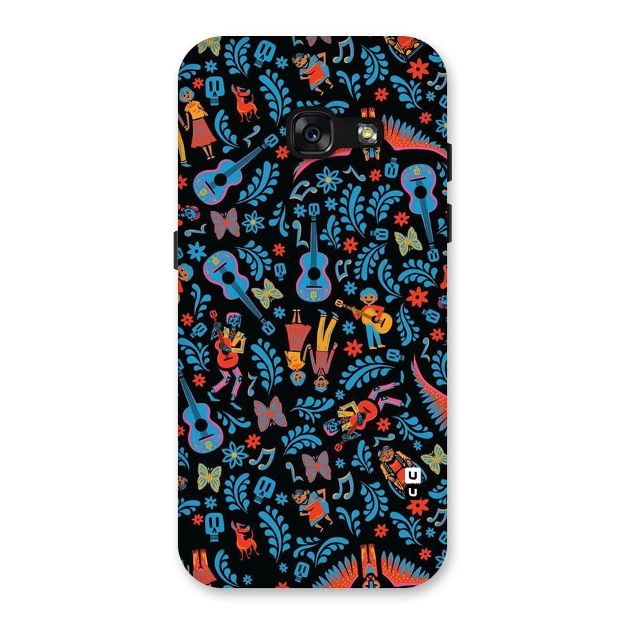 Blue Guitar Pattern Back Case for Galaxy A3 (2017)