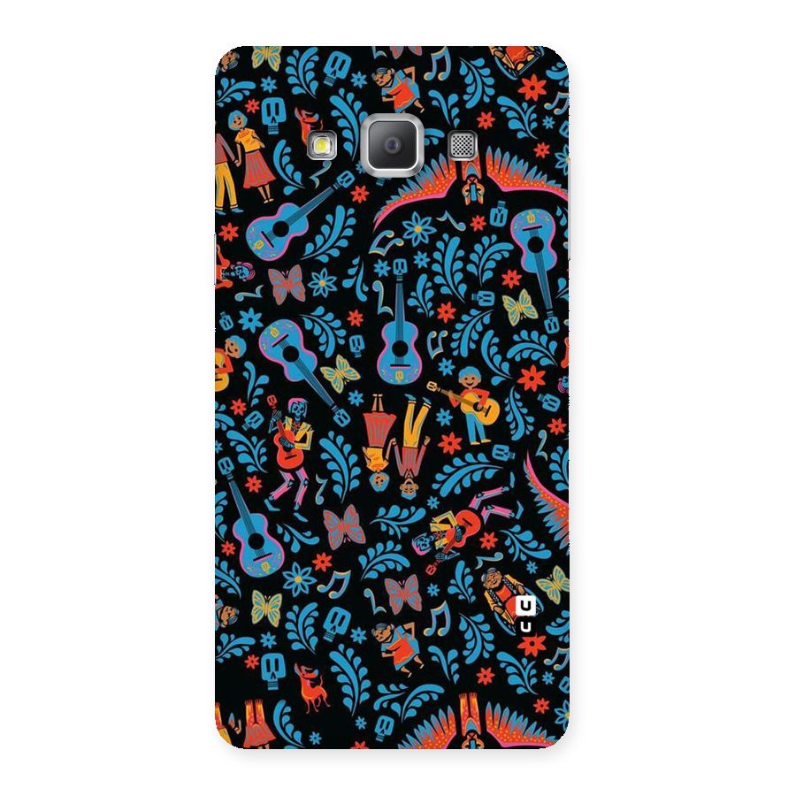 Blue Guitar Pattern Back Case for Galaxy A7