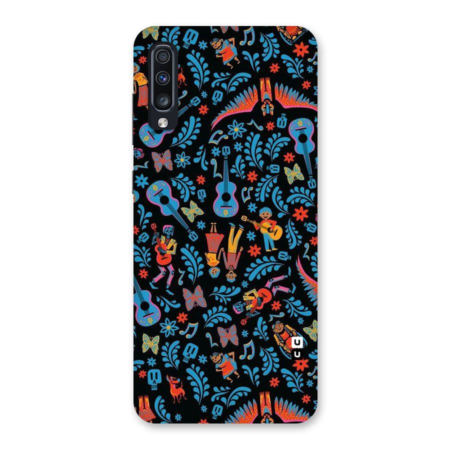 Blue Guitar Pattern Back Case for Galaxy A70