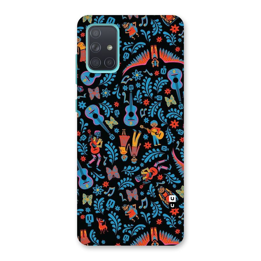 Blue Guitar Pattern Back Case for Galaxy A71