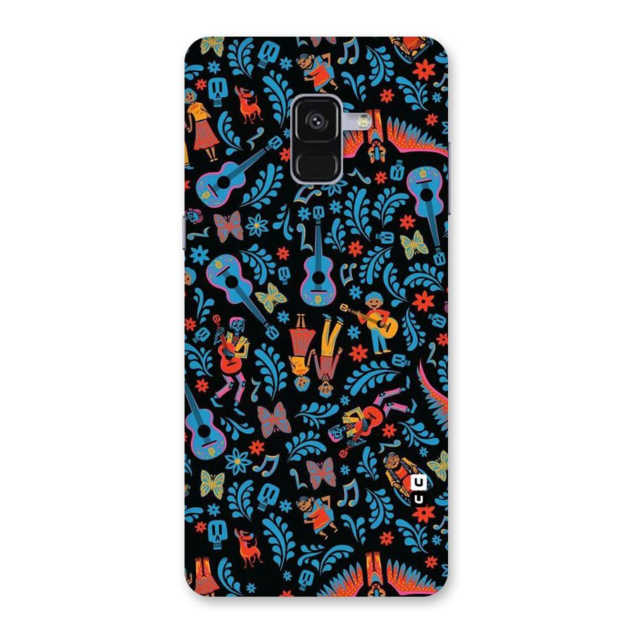 Blue Guitar Pattern Back Case for Galaxy A8 Plus