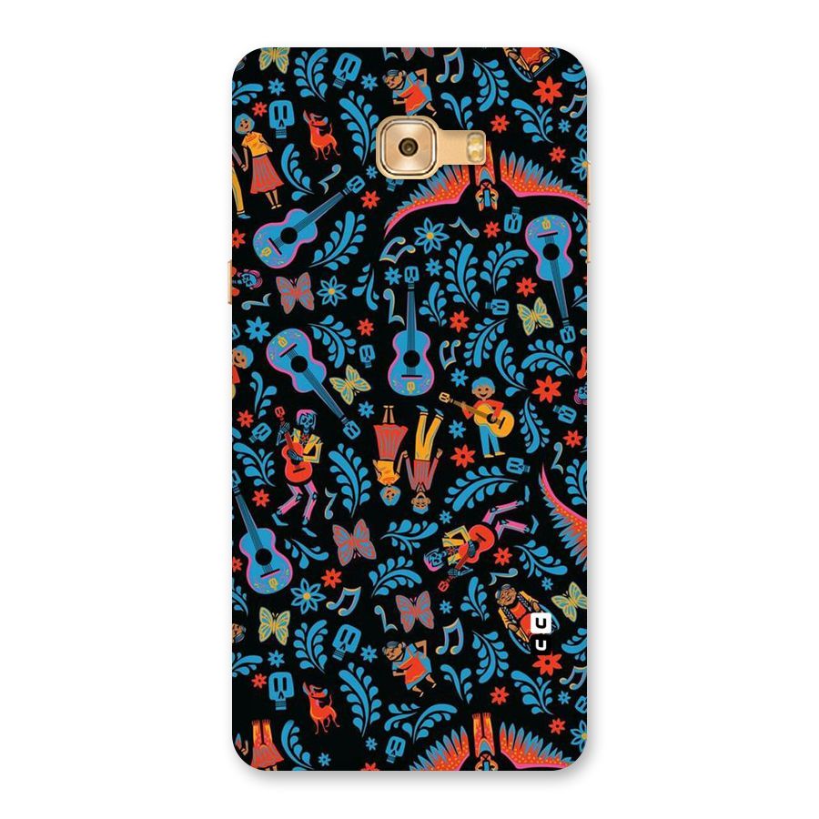 Blue Guitar Pattern Back Case for Galaxy C9 Pro