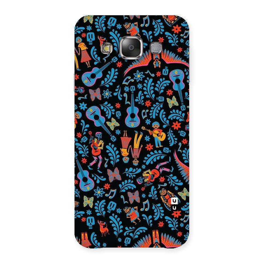 Blue Guitar Pattern Back Case for Galaxy E7