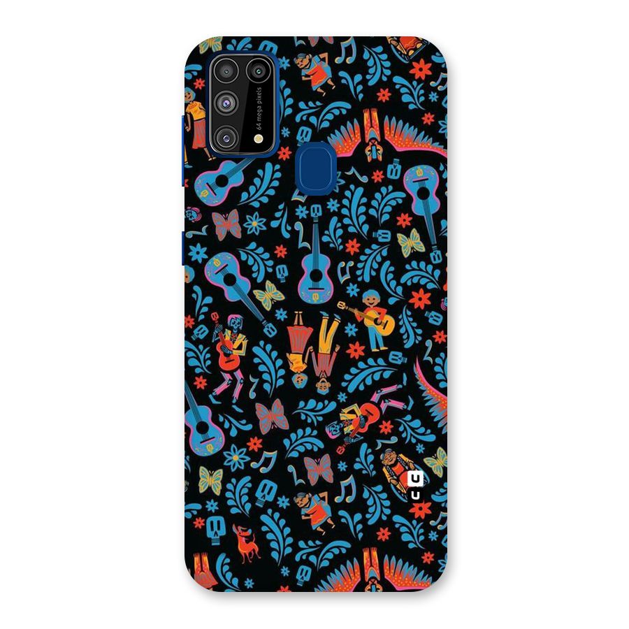 Blue Guitar Pattern Back Case for Galaxy F41