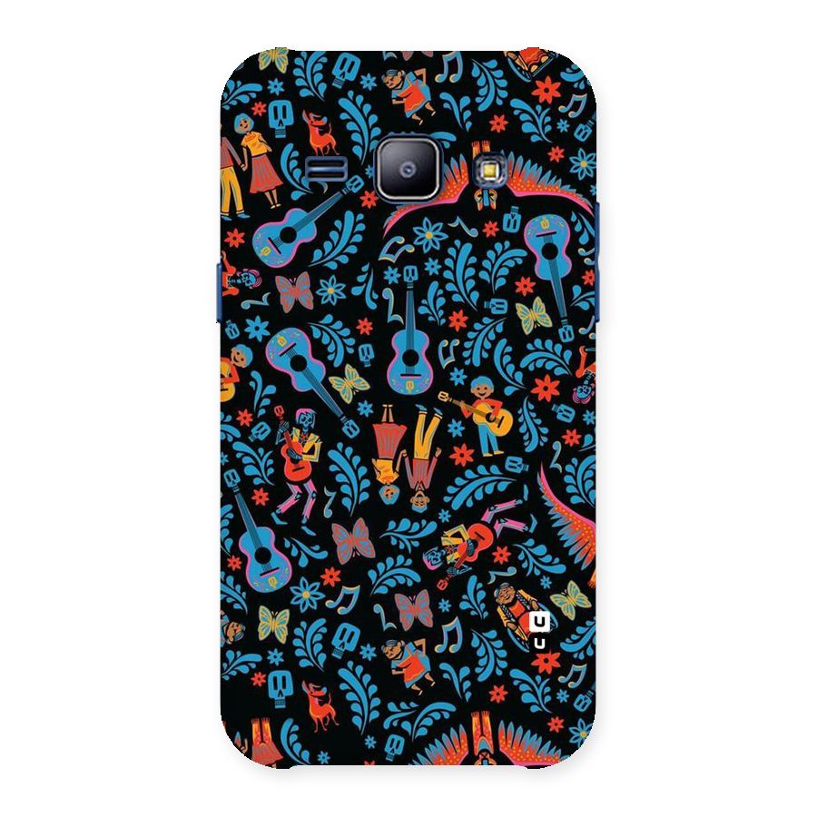 Blue Guitar Pattern Back Case for Galaxy J1