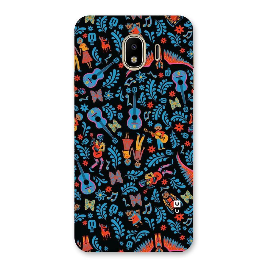 Blue Guitar Pattern Back Case for Galaxy J4