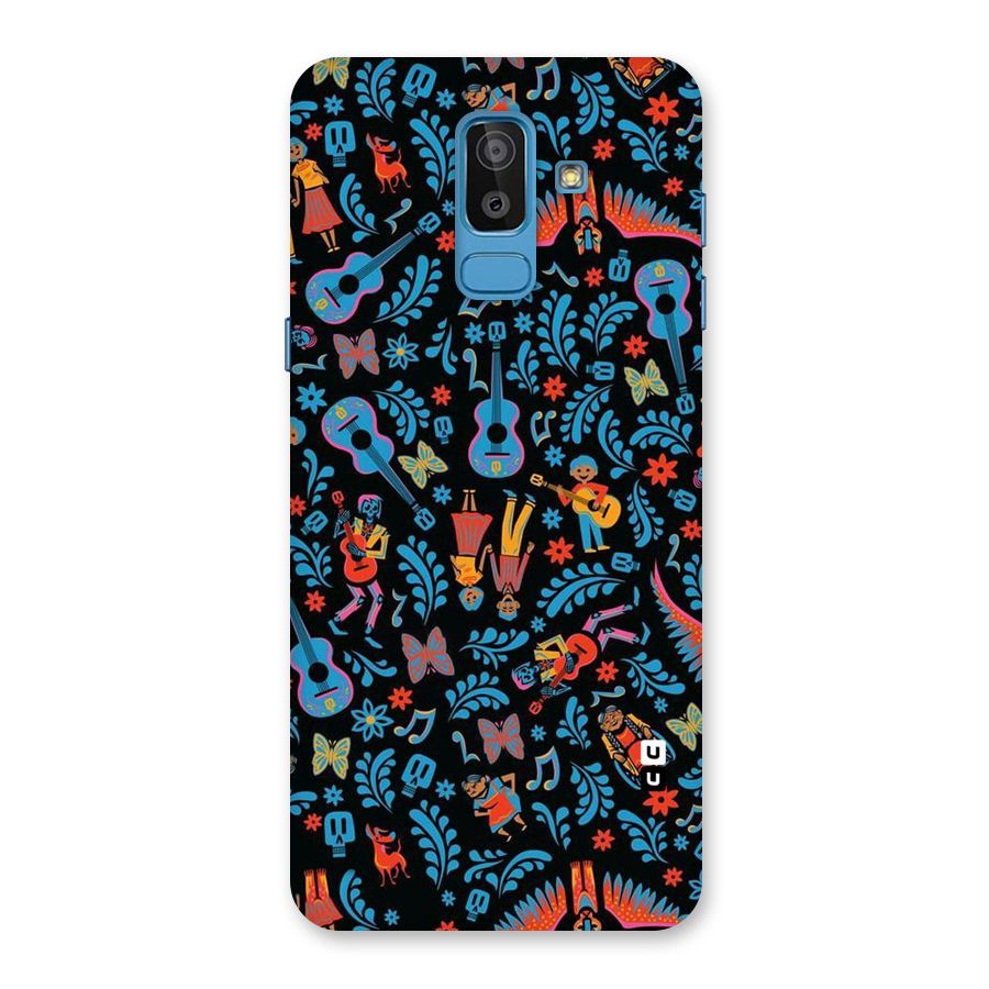 Blue Guitar Pattern Back Case for Galaxy J8