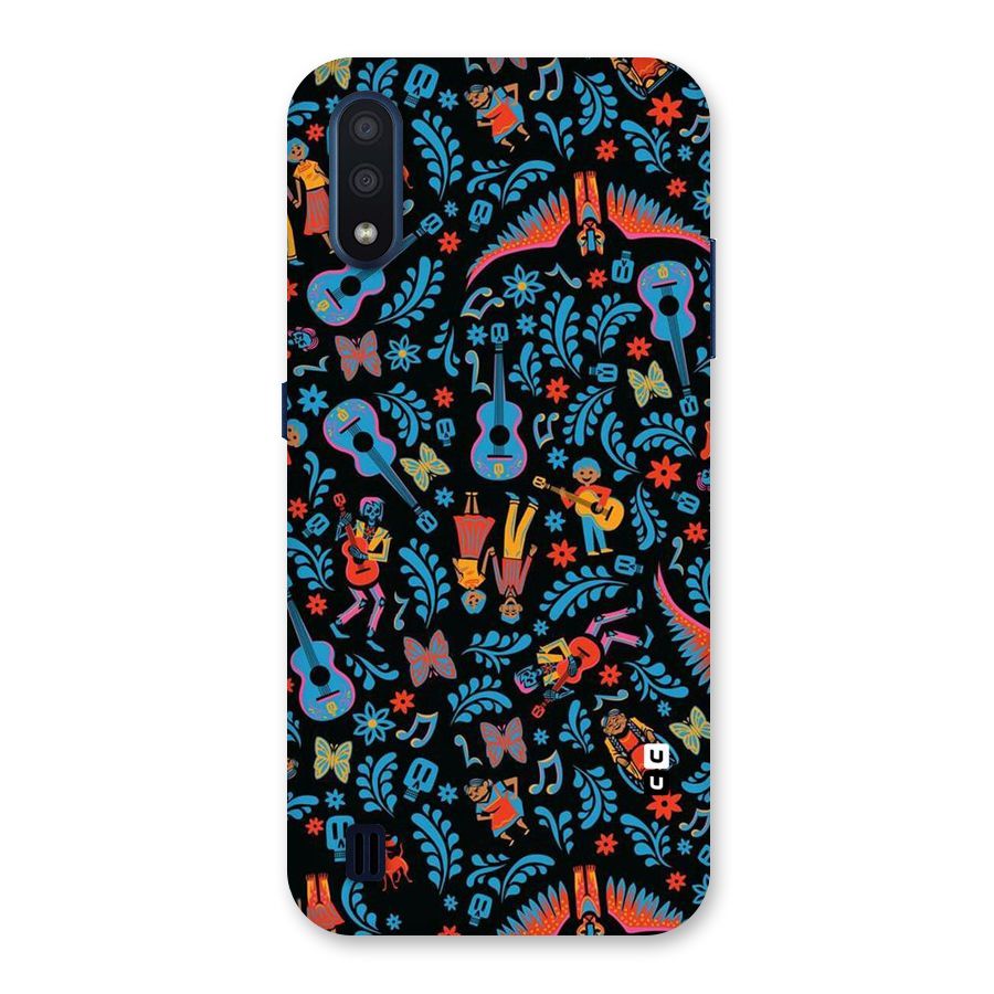 Blue Guitar Pattern Back Case for Galaxy M01