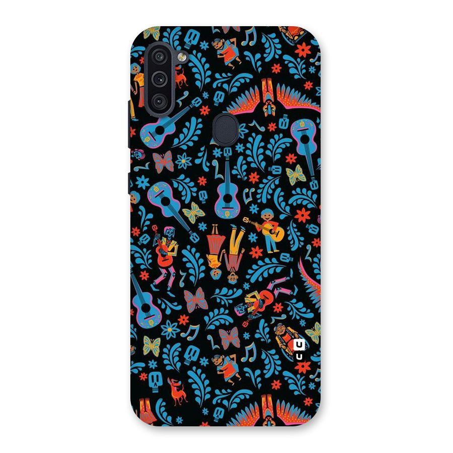Blue Guitar Pattern Back Case for Galaxy M11