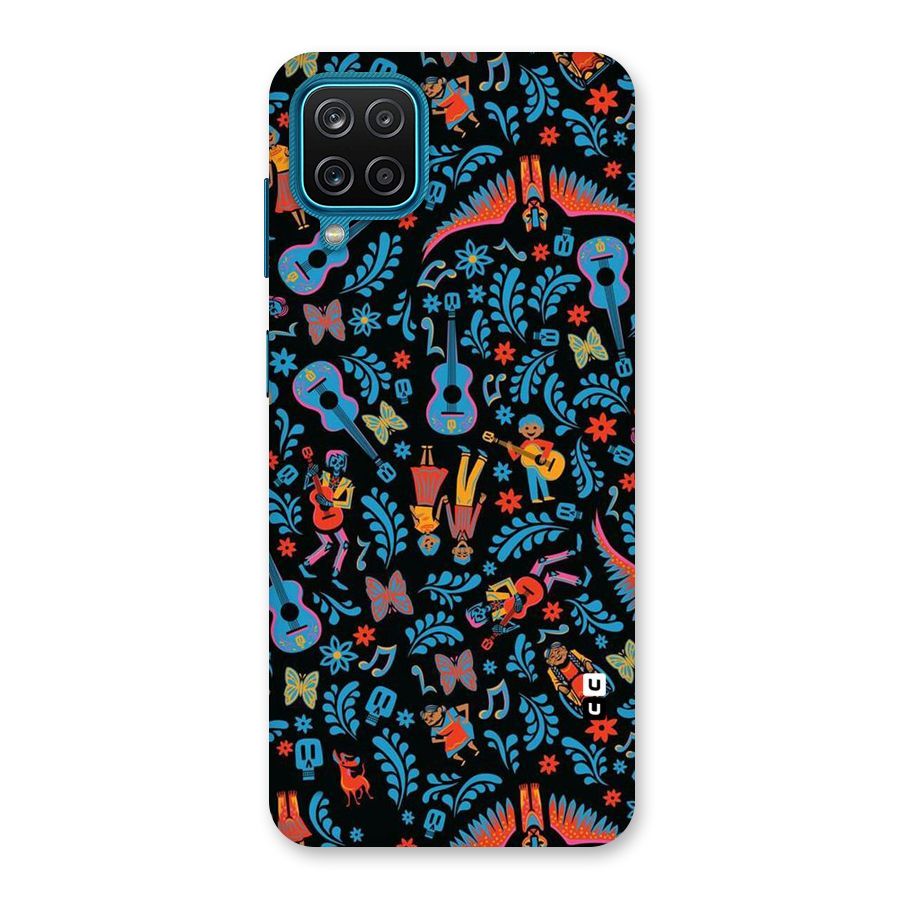 Blue Guitar Pattern Back Case for Galaxy M12