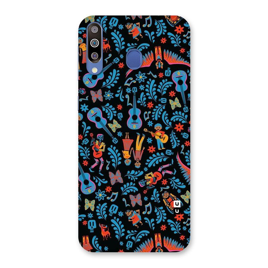 Blue Guitar Pattern Back Case for Galaxy M30