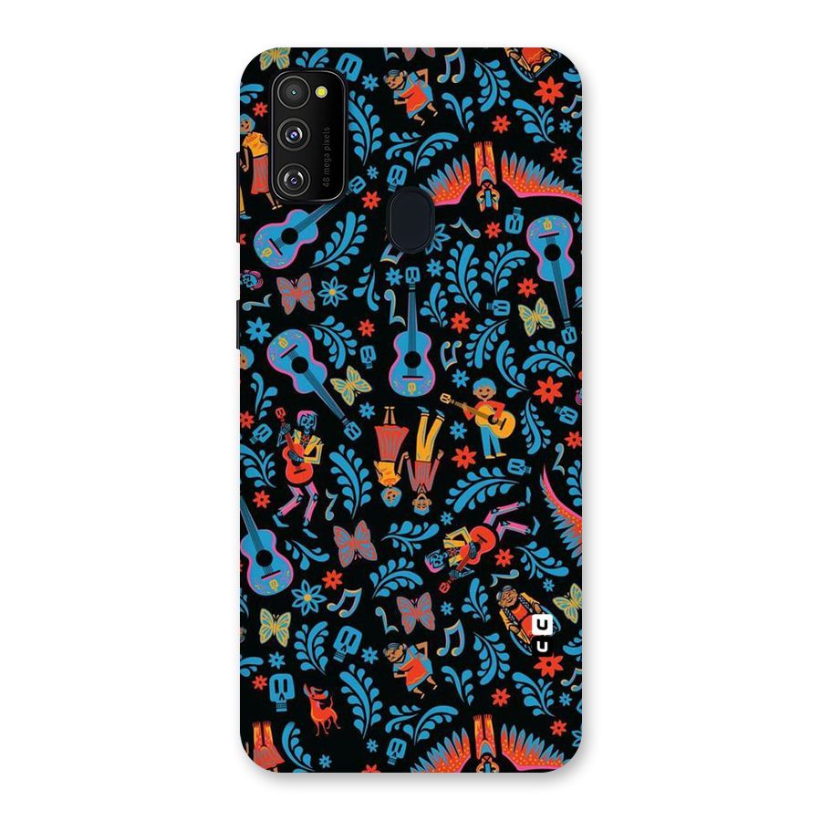 Blue Guitar Pattern Back Case for Galaxy M30s