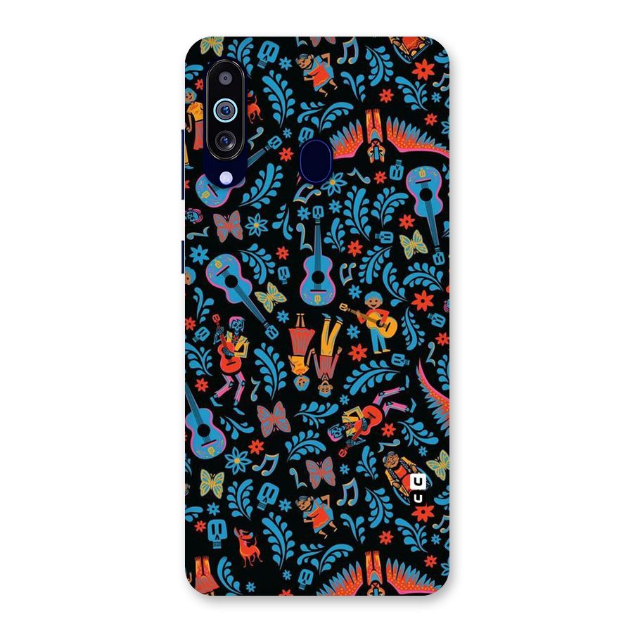 Blue Guitar Pattern Back Case for Galaxy M40