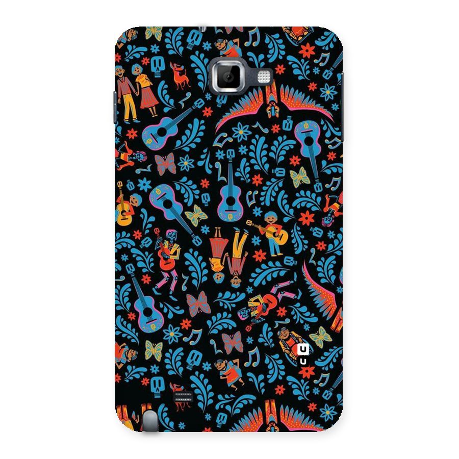 Blue Guitar Pattern Back Case for Galaxy Note