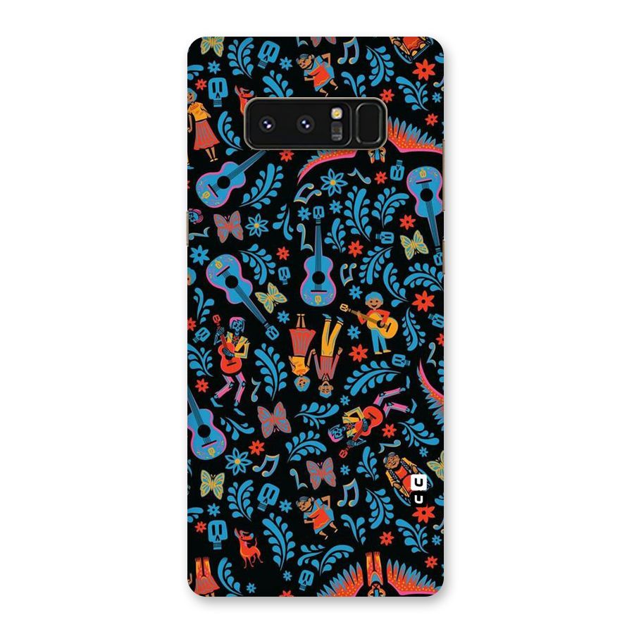 Blue Guitar Pattern Back Case for Galaxy Note 8