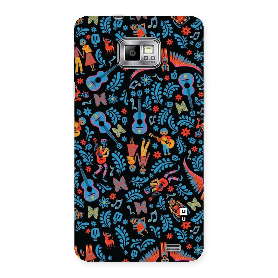 Blue Guitar Pattern Back Case for Galaxy S2