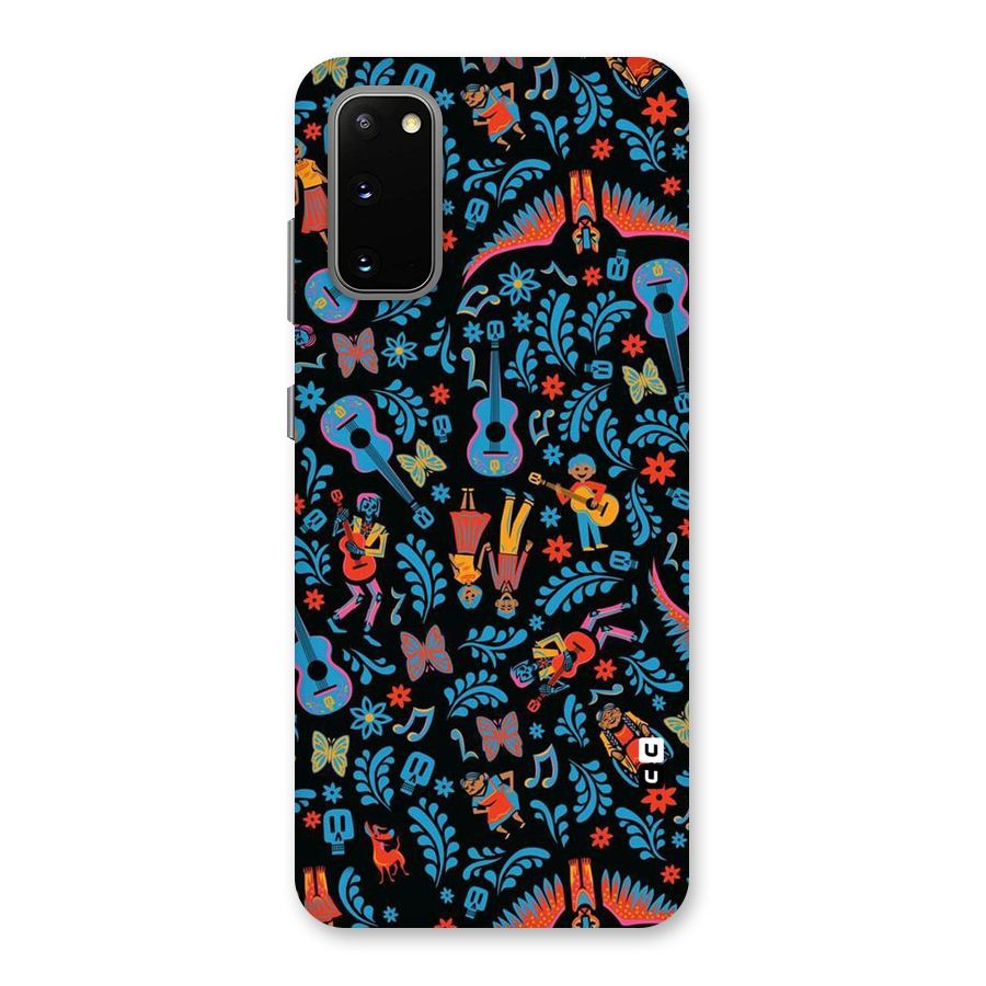 Blue Guitar Pattern Back Case for Galaxy S20