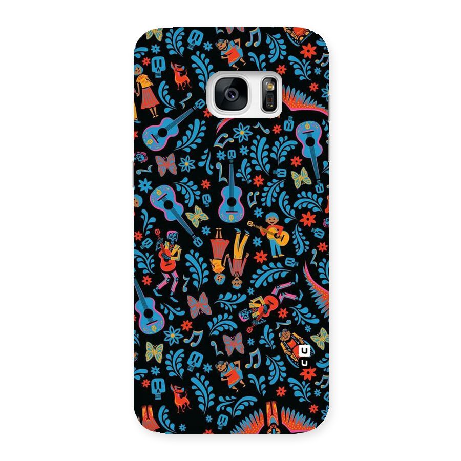 Blue Guitar Pattern Back Case for Galaxy S7 Edge