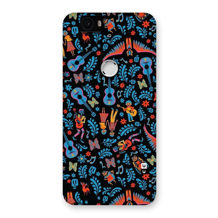 Blue Guitar Pattern Back Case for Google Nexus-6P