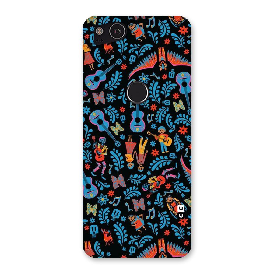 Blue Guitar Pattern Back Case for Google Pixel 2