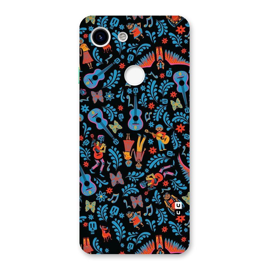 Blue Guitar Pattern Back Case for Google Pixel 3
