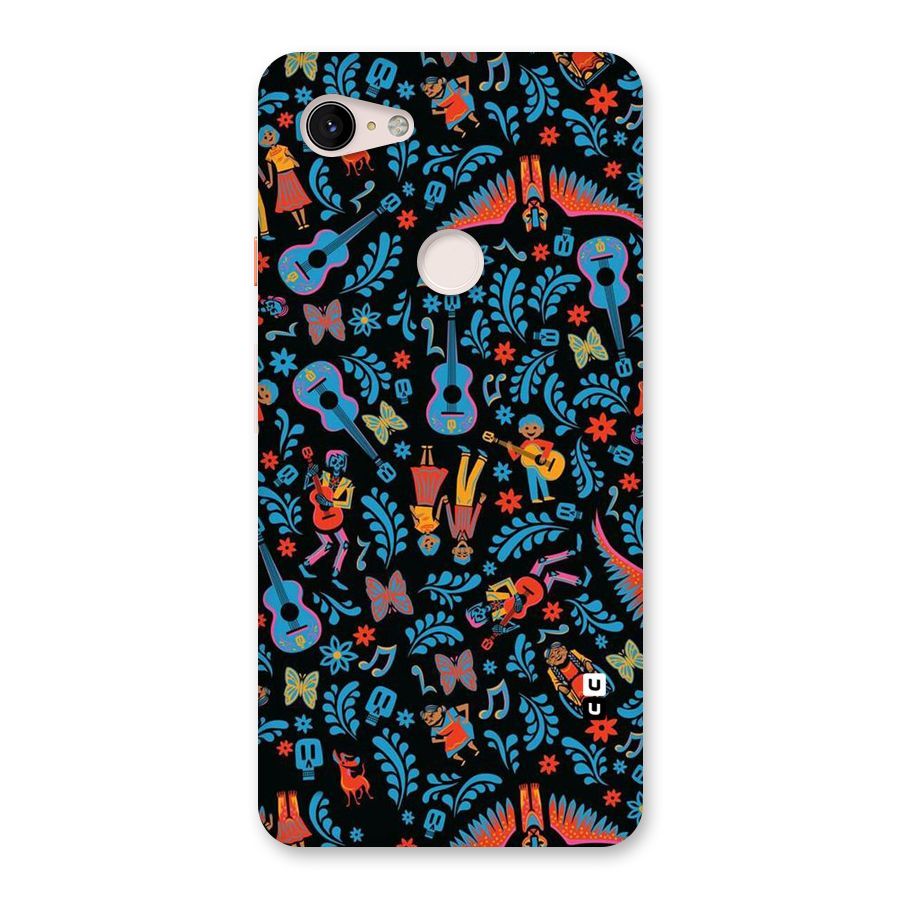 Blue Guitar Pattern Back Case for Google Pixel 3 XL
