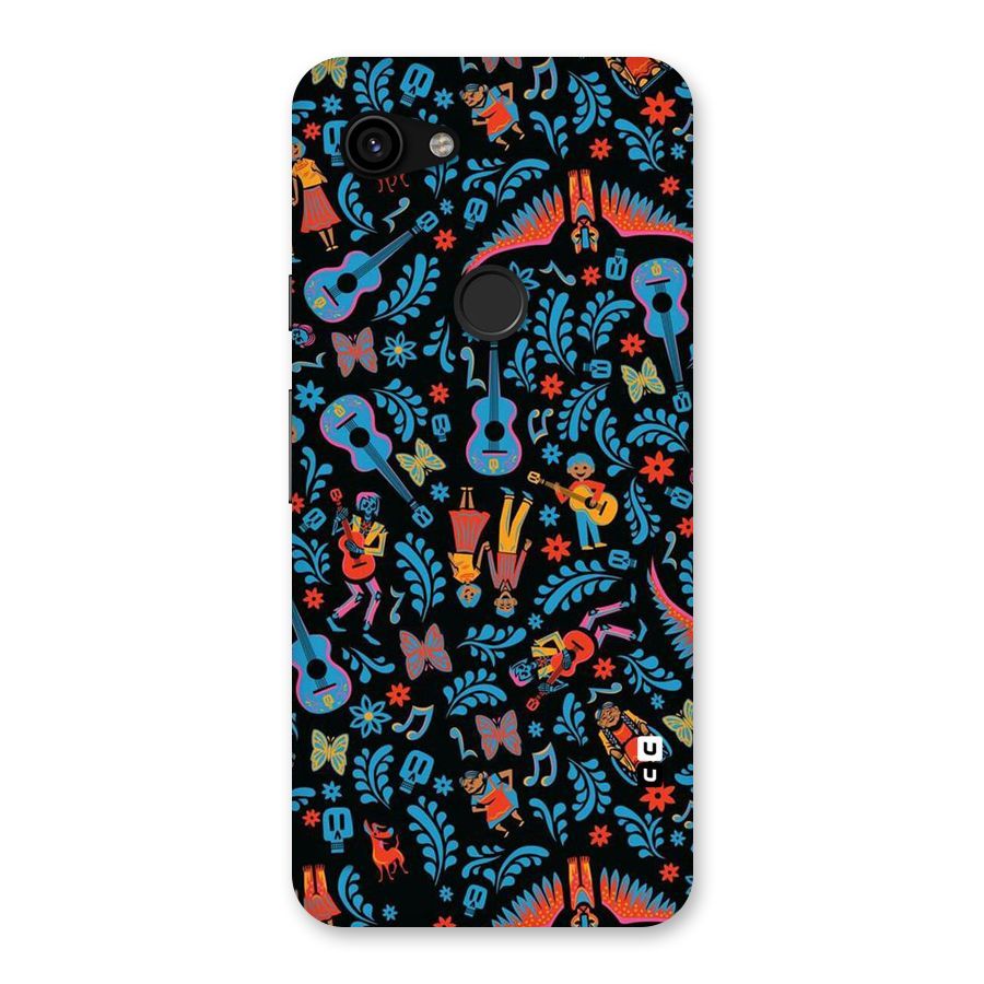 Blue Guitar Pattern Back Case for Google Pixel 3a
