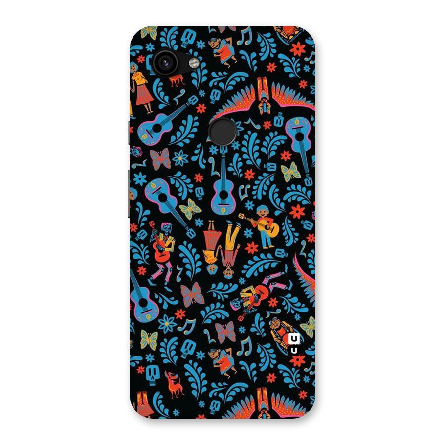 Blue Guitar Pattern Back Case for Google Pixel 3a XL