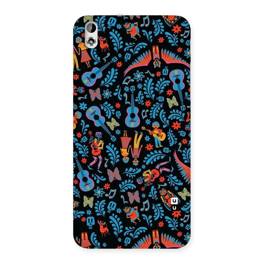 Blue Guitar Pattern Back Case for HTC Desire 816g