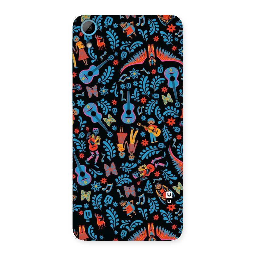 Blue Guitar Pattern Back Case for HTC Desire 826