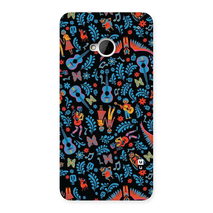 Blue Guitar Pattern Back Case for HTC One M7
