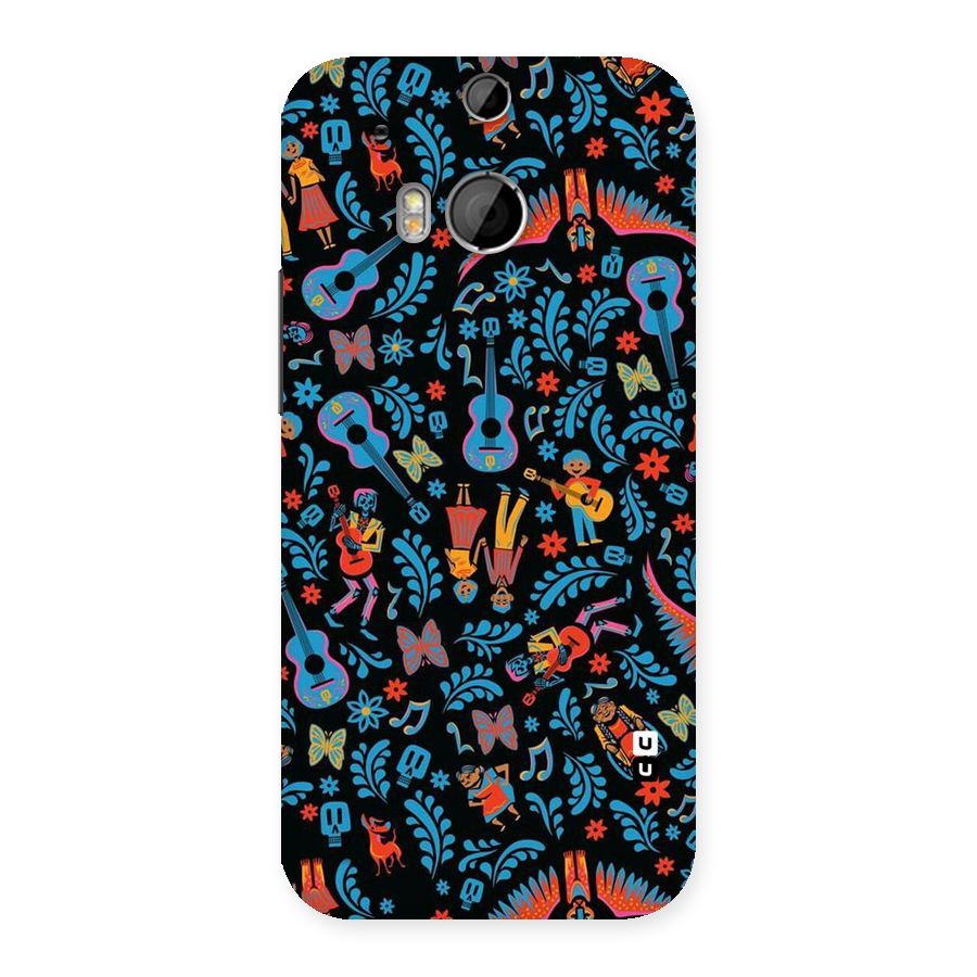 Blue Guitar Pattern Back Case for HTC One M8