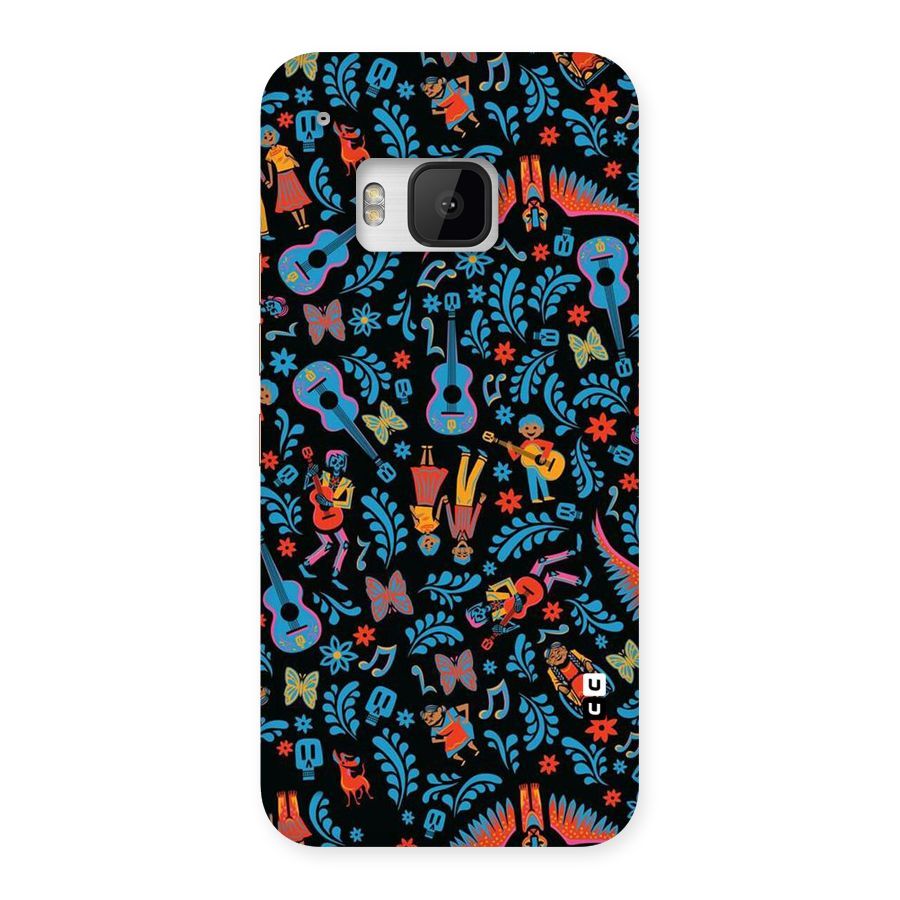 Blue Guitar Pattern Back Case for HTC One M9