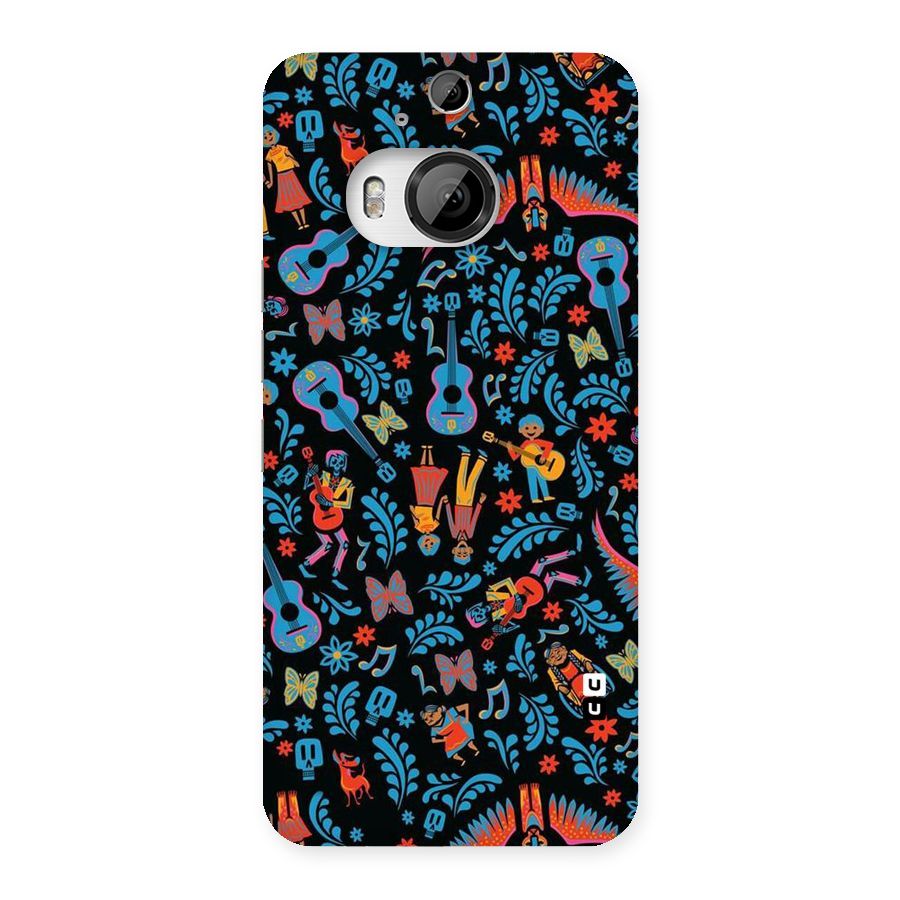 Blue Guitar Pattern Back Case for HTC One M9 Plus