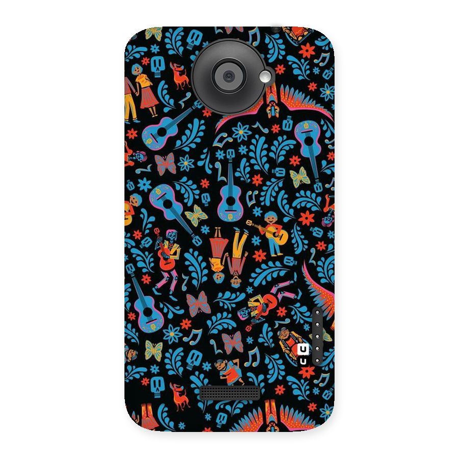 Blue Guitar Pattern Back Case for HTC One X