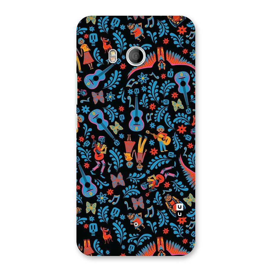 Blue Guitar Pattern Back Case for HTC U11