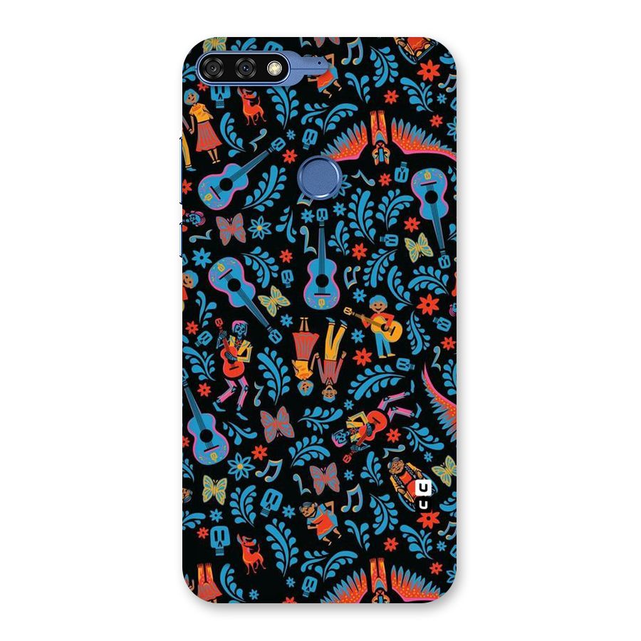 Blue Guitar Pattern Back Case for Honor 7C