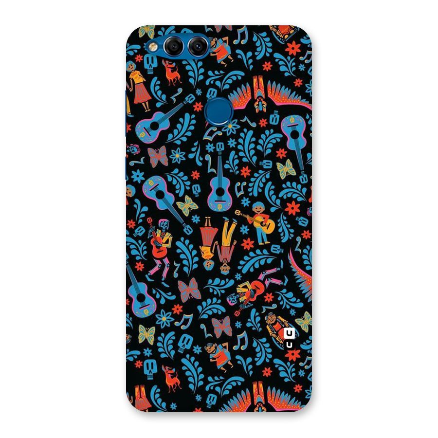 Blue Guitar Pattern Back Case for Honor 7X