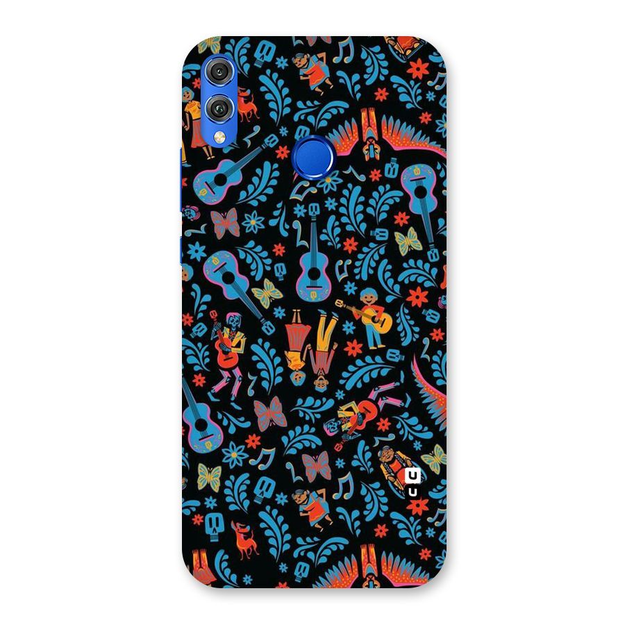 Blue Guitar Pattern Back Case for Honor 8X
