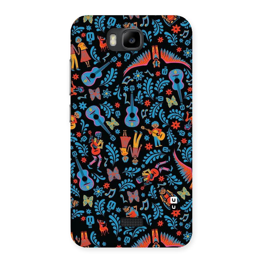 Blue Guitar Pattern Back Case for Honor Bee