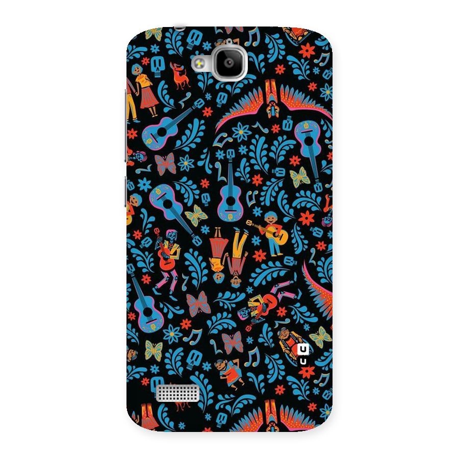 Blue Guitar Pattern Back Case for Honor Holly