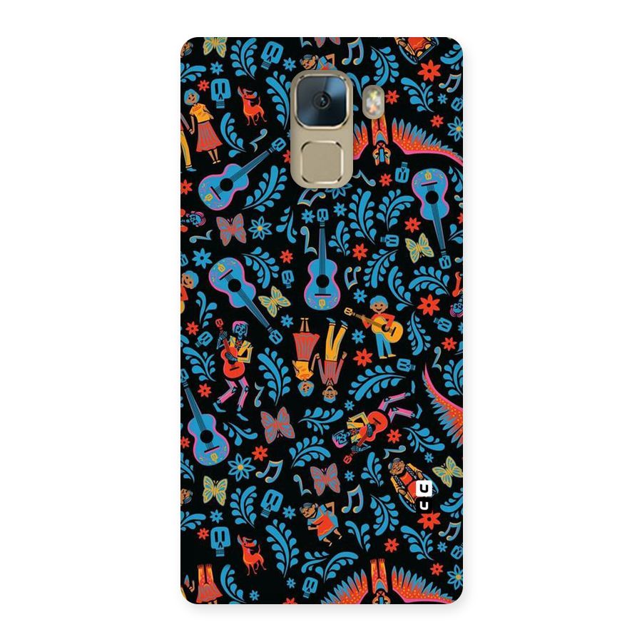Blue Guitar Pattern Back Case for Huawei Honor 7