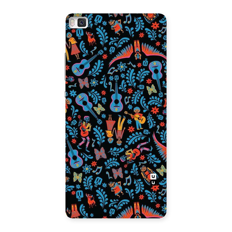 Blue Guitar Pattern Back Case for Huawei P8