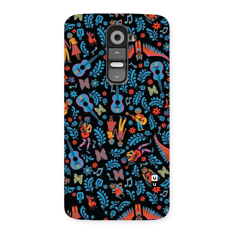 Blue Guitar Pattern Back Case for LG G2