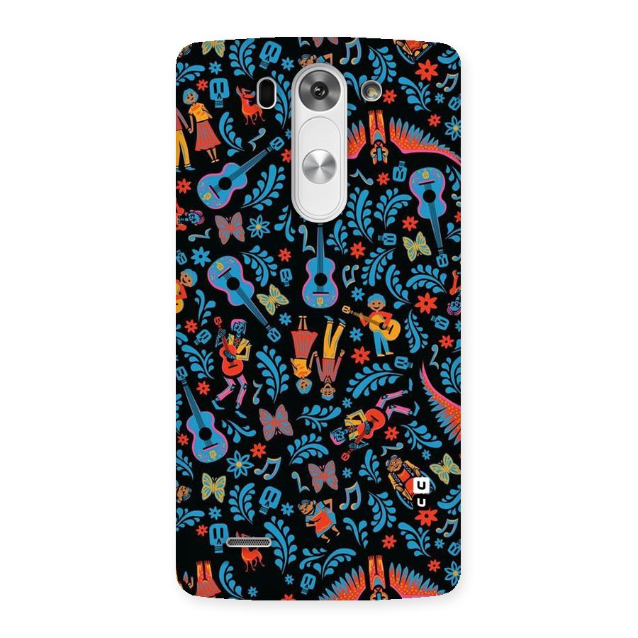 Blue Guitar Pattern Back Case for LG G3 Beat