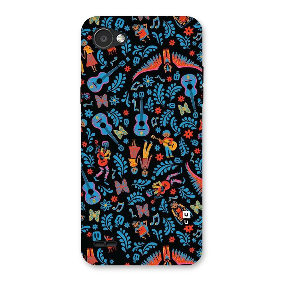 Blue Guitar Pattern Back Case for LG Q6
