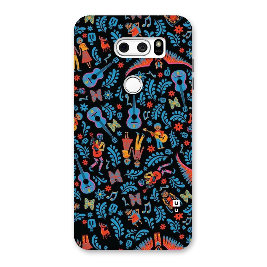 Blue Guitar Pattern Back Case for LG V30