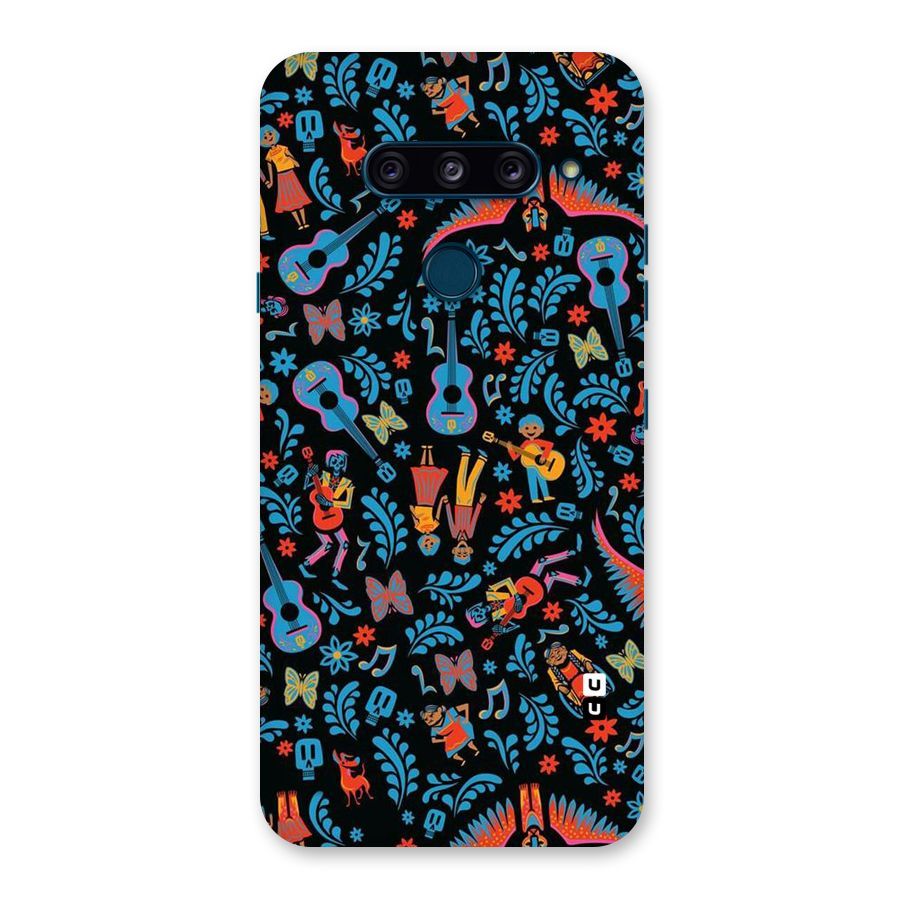 Blue Guitar Pattern Back Case for LG  V40 ThinQ